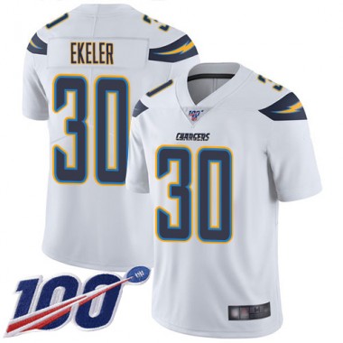 Los Angeles Chargers NFL Football Austin Ekeler White Jersey Men Limited 30 Road 100th Season Vapor Untouchable